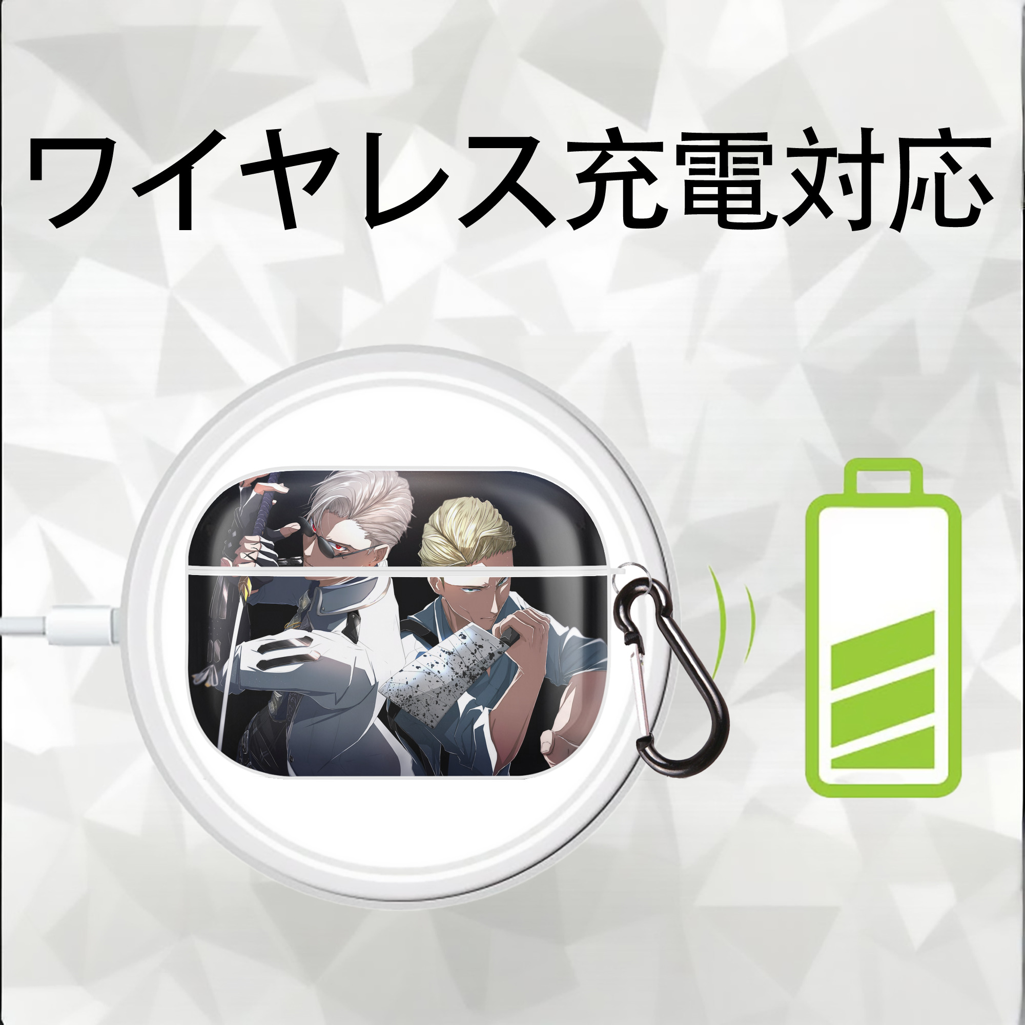 呪術廻戦 Jujutsu Kaisen 【AirPods Pro用】ハードシェル保護ケース 耐衝撃・防指紋・カラビナ付き商品仕様