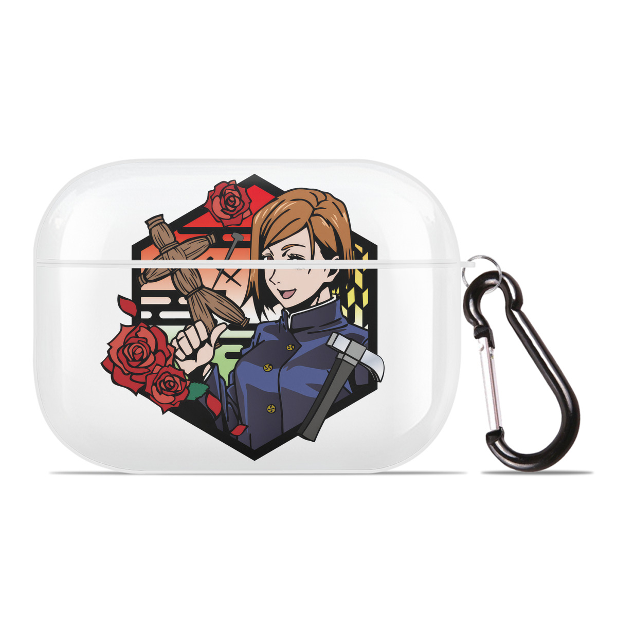 （画像用） 呪術廻戦 Jujutsu Kaisen 【AirPods Pro用】ハードシェル保護ケース 耐衝撃・防指紋・カラビナ付き商品仕様