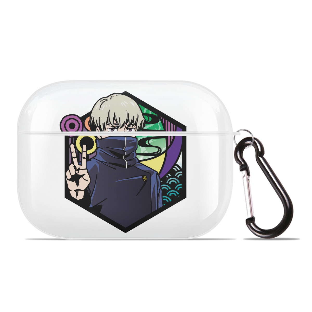 （画像用） 呪術廻戦 Jujutsu Kaisen 【AirPods Pro用】ハードシェル保護ケース 耐衝撃・防指紋・カラビナ付き商品仕様