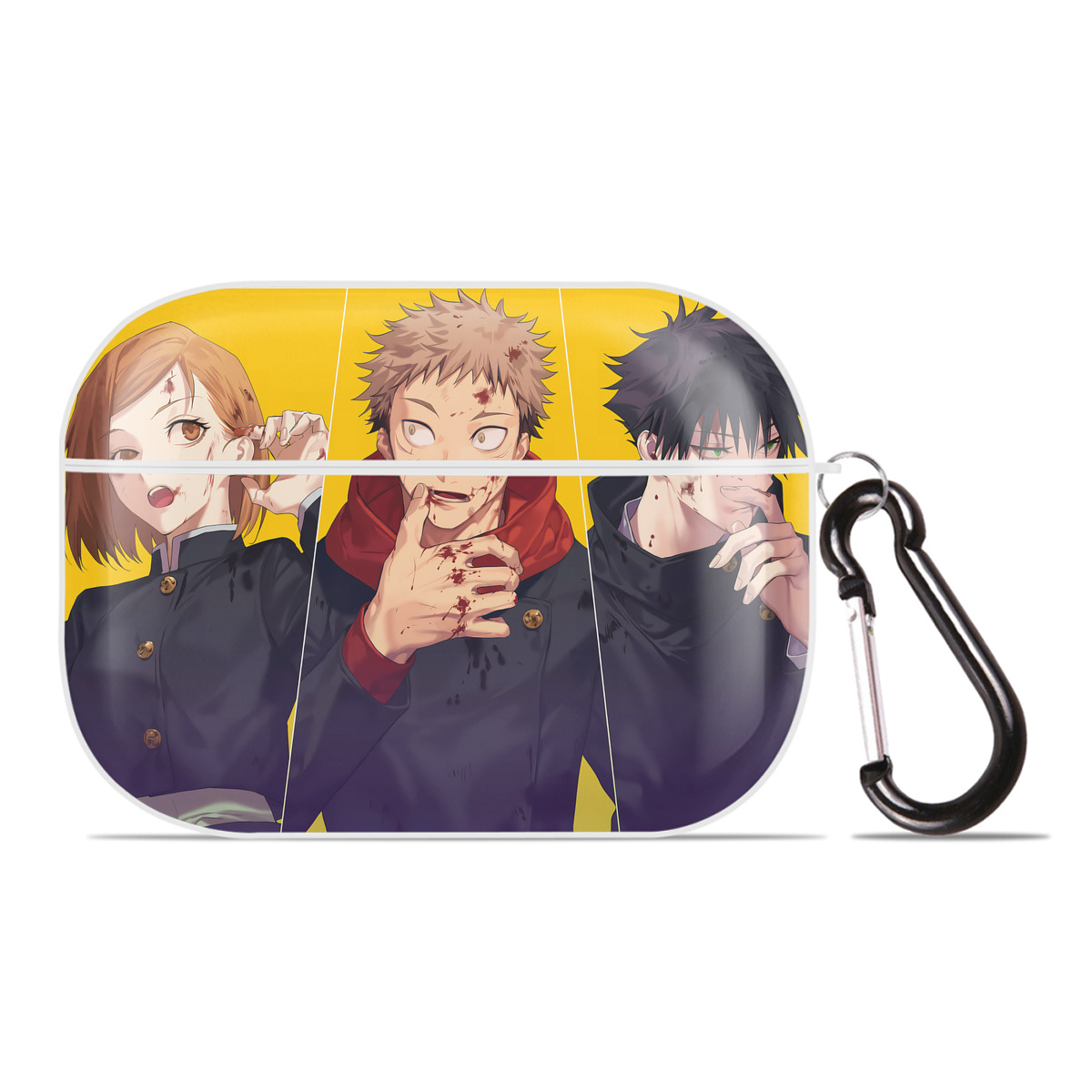 （画像用） 呪術廻戦 Jujutsu Kaisen 【AirPods Pro用】ハードシェル保護ケース 耐衝撃・防指紋・カラビナ付き商品仕様