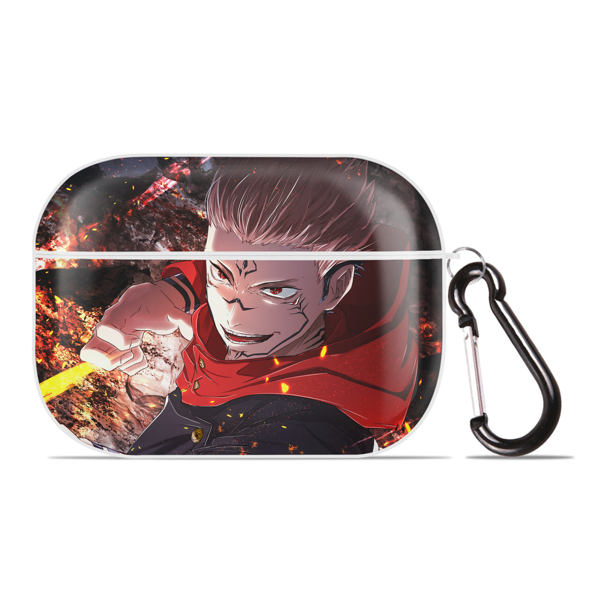 （画像用） 呪術廻戦 Jujutsu Kaisen 【AirPods Pro用】ハードシェル保護ケース 耐衝撃・防指紋・カラビナ付き商品仕様