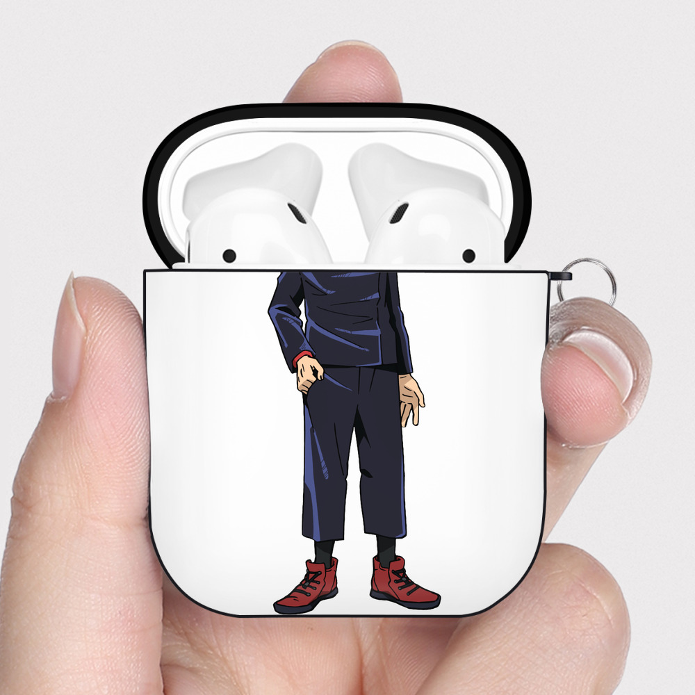 （画像用） 呪術廻戦 Jujutsu Kaisen AirPods 第2世代保護ケース ハードシェル ブラック 耐衝撃・防指紋・カラビナ付き
