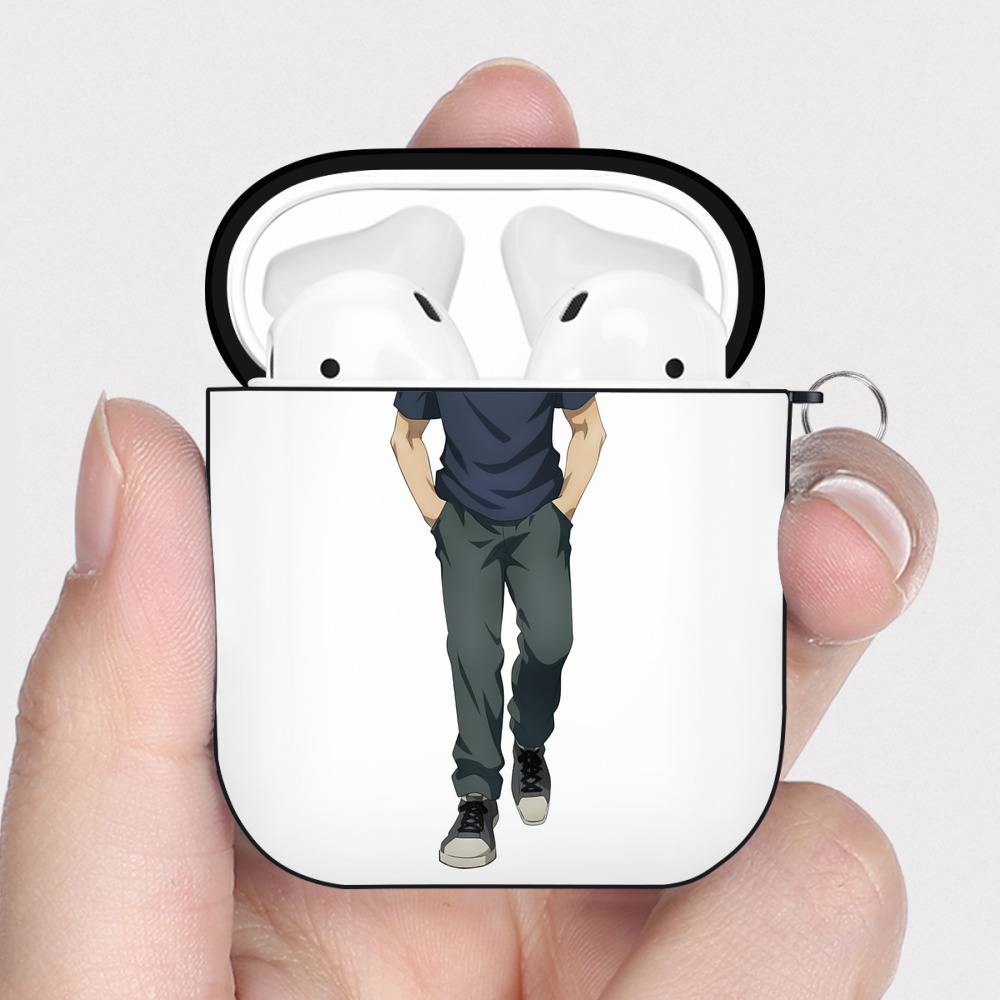 （画像用） 呪術廻戦 Jujutsu Kaisen AirPods 第2世代保護ケース ハードシェル ブラック 耐衝撃・防指紋・カラビナ付き