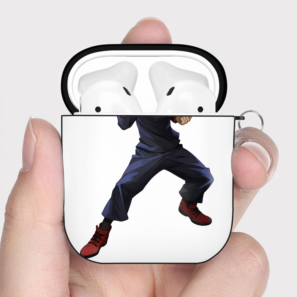 （画像用） 呪術廻戦 Jujutsu Kaisen AirPods 第2世代保護ケース ハードシェル ブラック 耐衝撃・防指紋・カラビナ付き