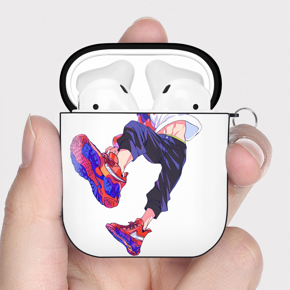 （画像用） 呪術廻戦 Jujutsu Kaisen AirPods 第2世代保護ケース ハードシェル ブラック 耐衝撃・防指紋・カラビナ付き
