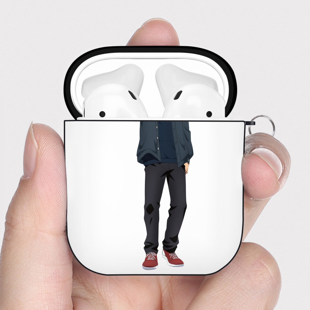 （画像用） 呪術廻戦 Jujutsu Kaisen AirPods 第2世代保護ケース ハードシェル ブラック 耐衝撃・防指紋・カラビナ付き