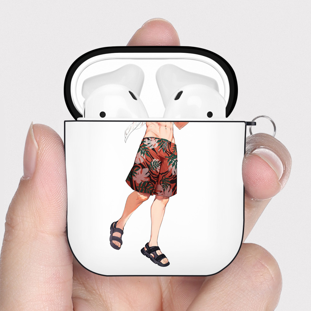 （画像用） 呪術廻戦 Jujutsu Kaisen AirPods 第2世代保護ケース ハードシェル ブラック 耐衝撃・防指紋・カラビナ付き