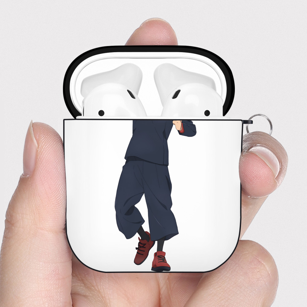 （画像用） 呪術廻戦 Jujutsu Kaisen AirPods 第2世代保護ケース ハードシェル ブラック 耐衝撃・防指紋・カラビナ付き