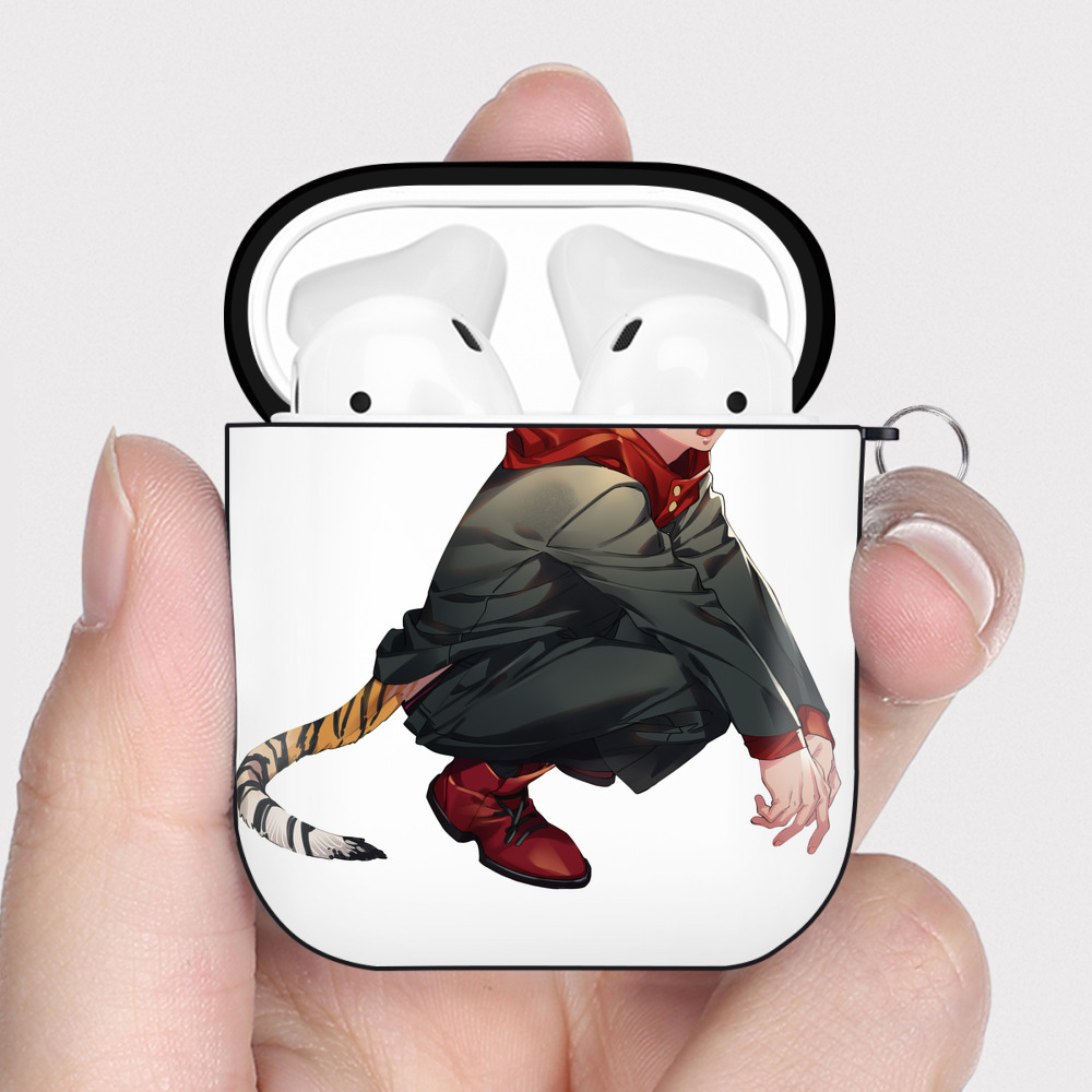 （画像用） 呪術廻戦 Jujutsu Kaisen AirPods 第2世代保護ケース ハードシェル ブラック 耐衝撃・防指紋・カラビナ付き
