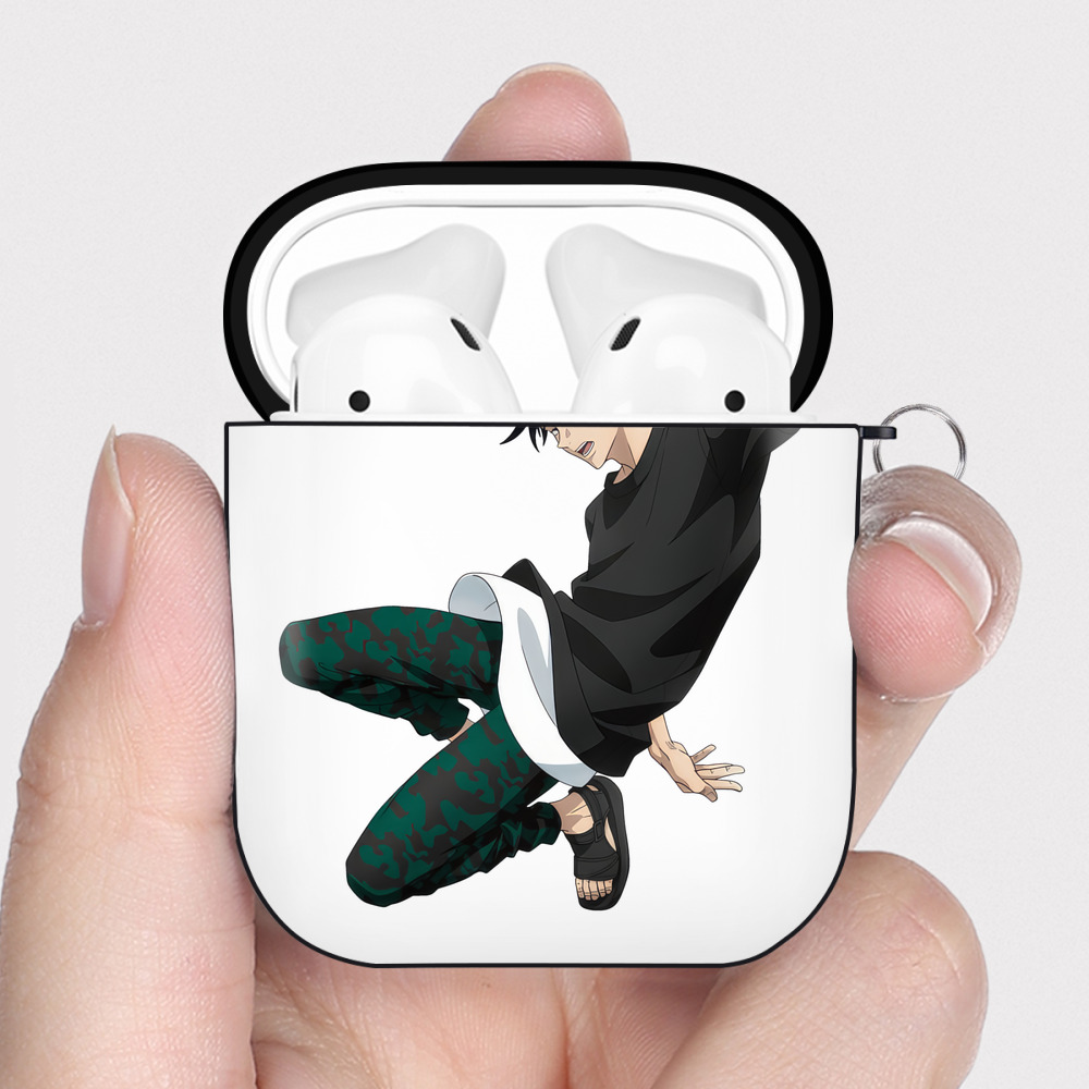 （画像用） 呪術廻戦 Jujutsu Kaisen AirPods 第2世代保護ケース ハードシェル ブラック 耐衝撃・防指紋・カラビナ付き