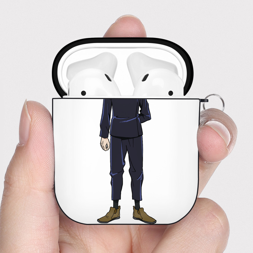 （画像用） 呪術廻戦 Jujutsu Kaisen AirPods 第2世代保護ケース ハードシェル ブラック 耐衝撃・防指紋・カラビナ付き