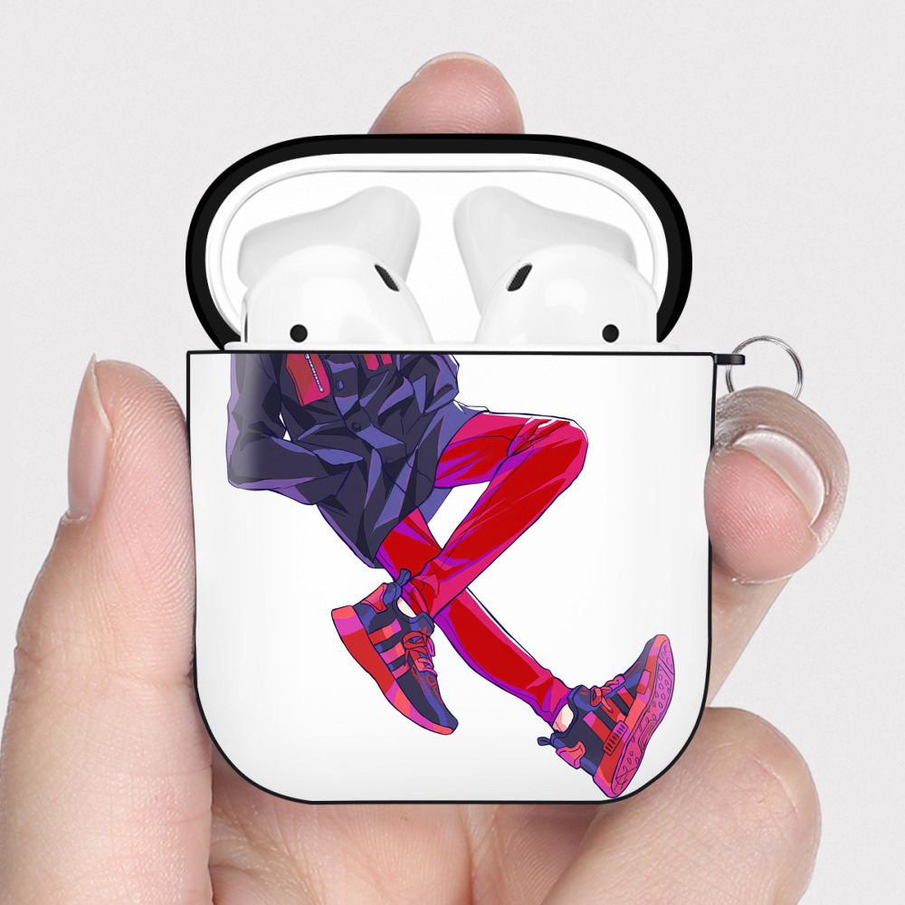 （画像用） 呪術廻戦 Jujutsu Kaisen AirPods 第2世代保護ケース ハードシェル ブラック 耐衝撃・防指紋・カラビナ付き