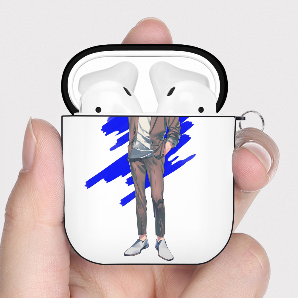 （画像用） 呪術廻戦 Jujutsu Kaisen AirPods 第2世代保護ケース ハードシェル ブラック 耐衝撃・防指紋・カラビナ付き