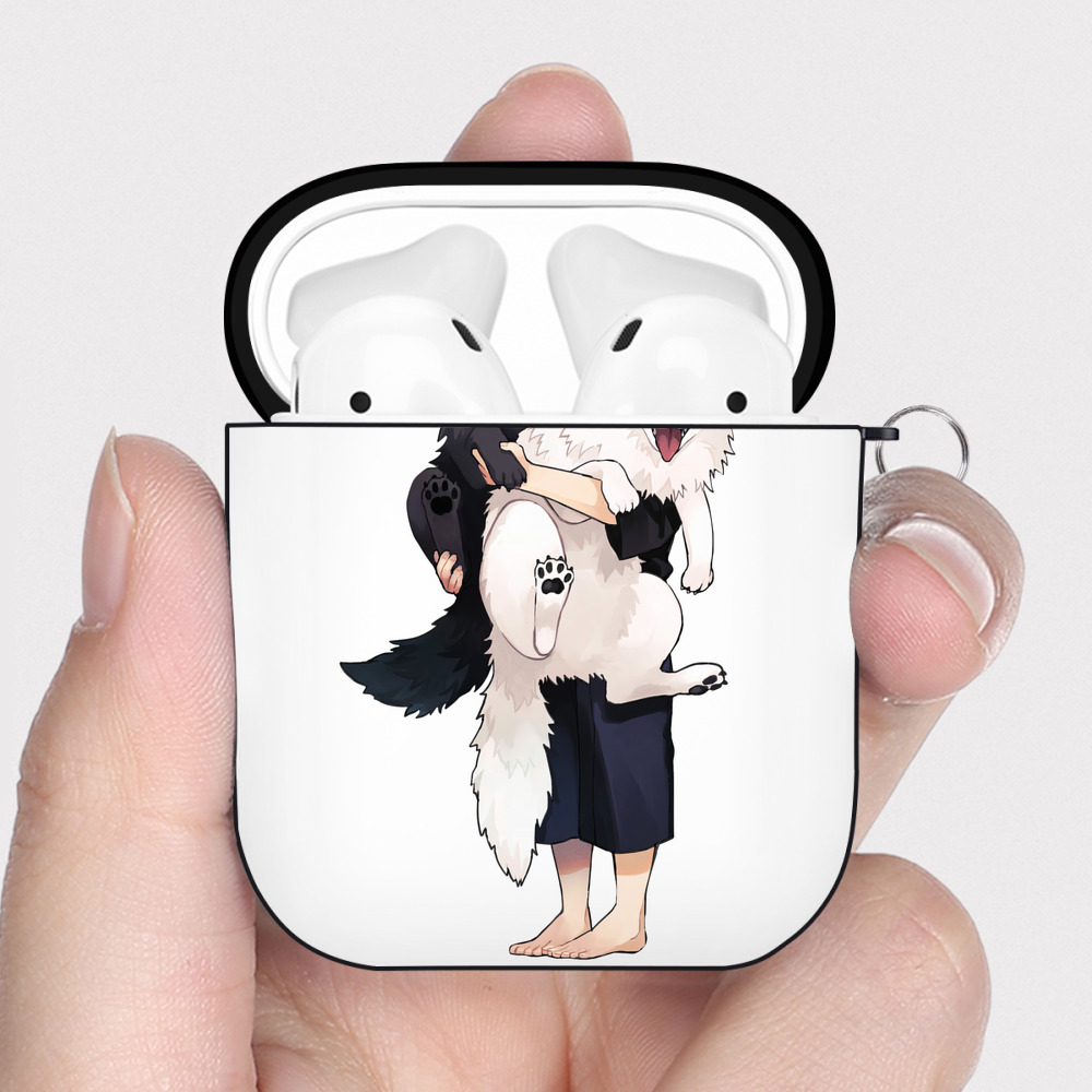 （画像用） 呪術廻戦 Jujutsu Kaisen AirPods 第2世代保護ケース ハードシェル ブラック 耐衝撃・防指紋・カラビナ付き