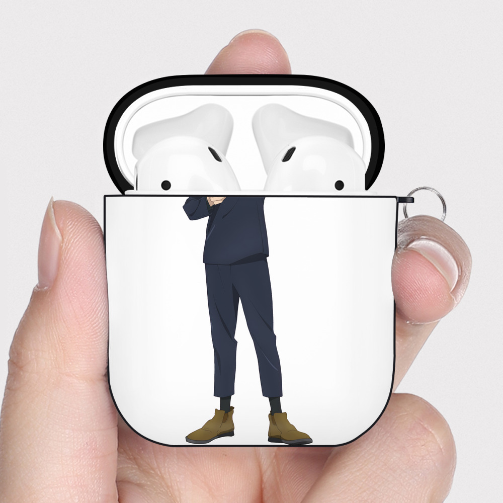 （画像用） 呪術廻戦 Jujutsu Kaisen AirPods 第2世代保護ケース ハードシェル ブラック 耐衝撃・防指紋・カラビナ付き