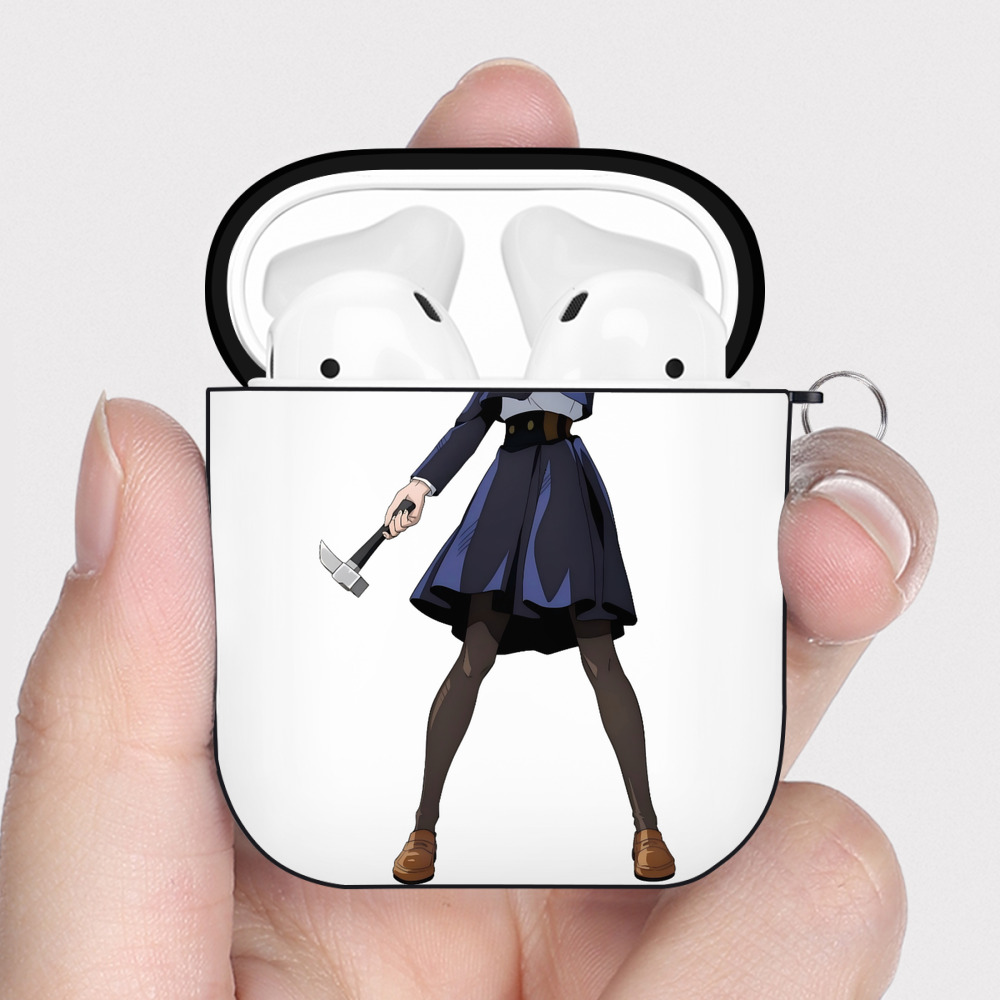 （画像用） 呪術廻戦 Jujutsu Kaisen AirPods 第2世代保護ケース ハードシェル ブラック 耐衝撃・防指紋・カラビナ付き