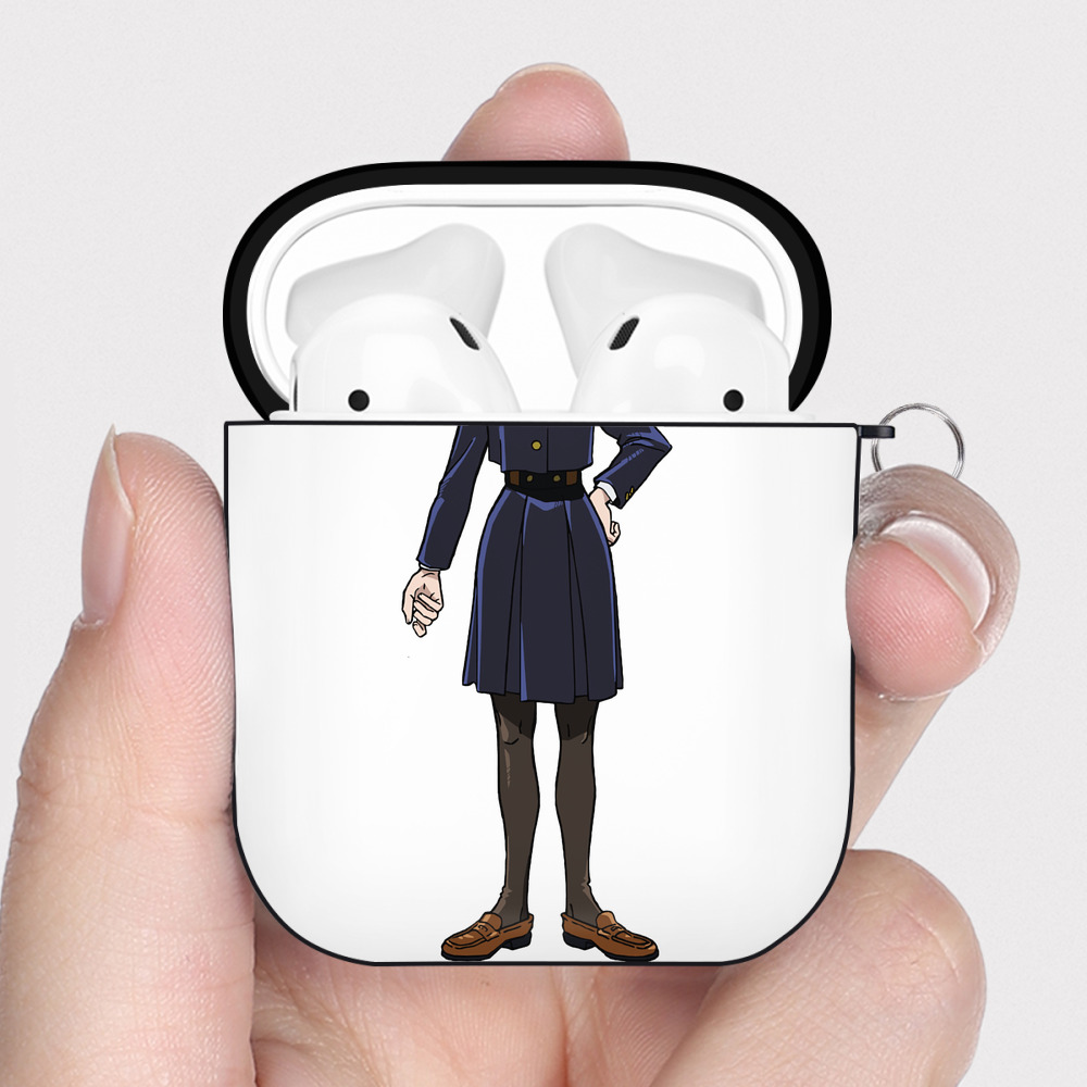 （画像用） 呪術廻戦 Jujutsu Kaisen AirPods 第2世代保護ケース ハードシェル ブラック 耐衝撃・防指紋・カラビナ付き