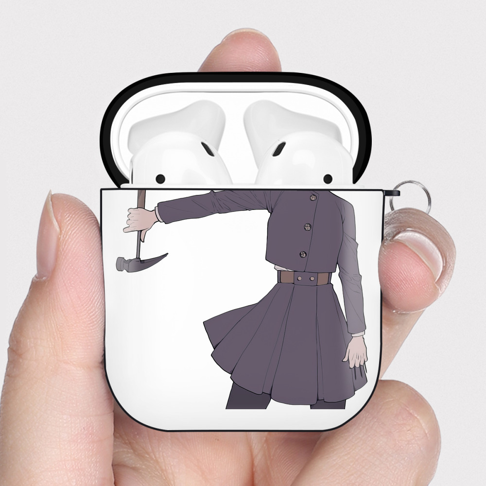 （画像用） 呪術廻戦 Jujutsu Kaisen AirPods 第2世代保護ケース ハードシェル ブラック 耐衝撃・防指紋・カラビナ付き
