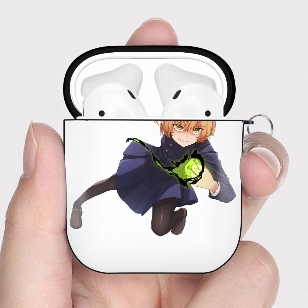 （画像用） 呪術廻戦 Jujutsu Kaisen AirPods 第2世代保護ケース ハードシェル ブラック 耐衝撃・防指紋・カラビナ付き