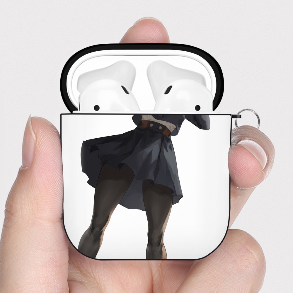 （画像用） 呪術廻戦 Jujutsu Kaisen AirPods 第2世代保護ケース ハードシェル ブラック 耐衝撃・防指紋・カラビナ付き