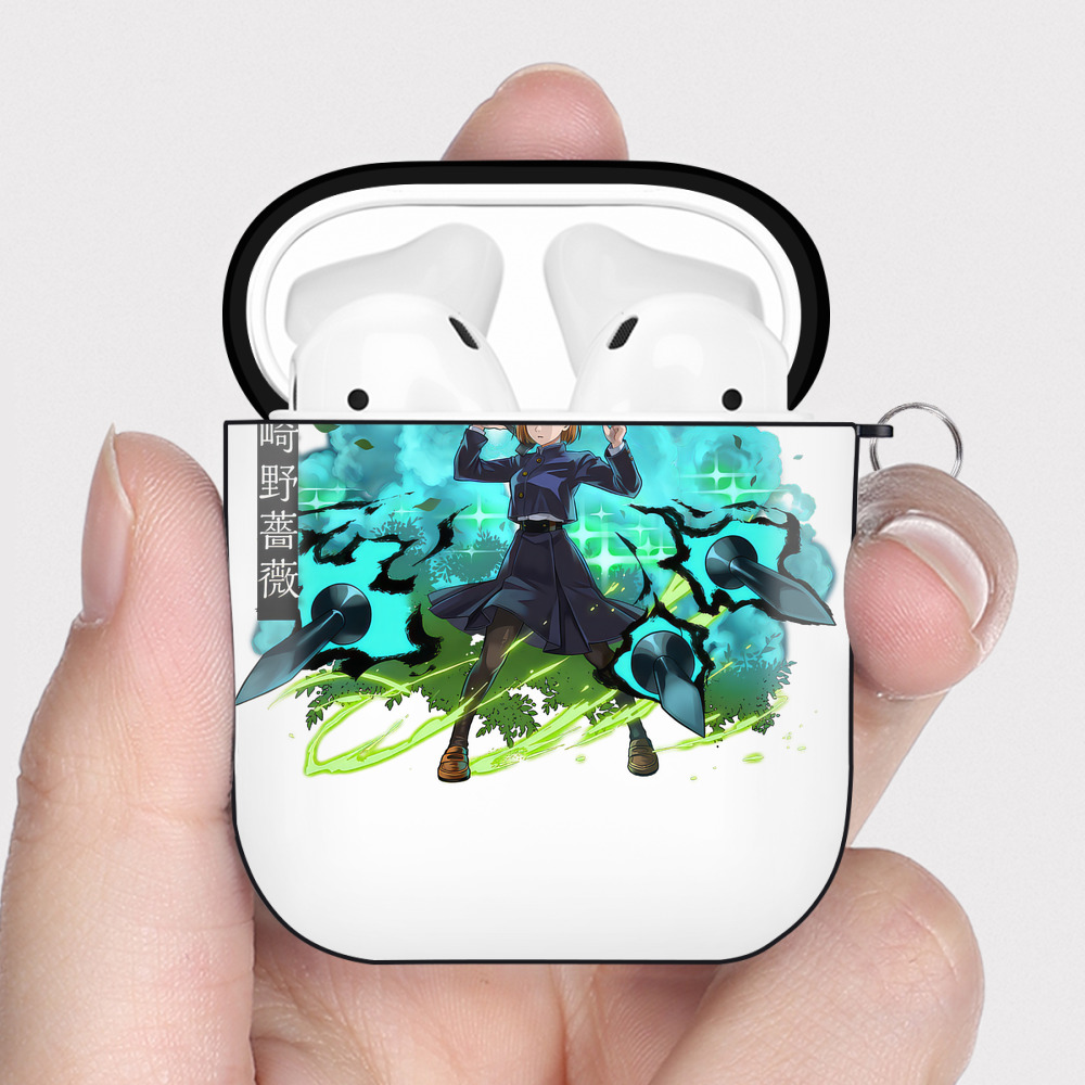 （画像用） 呪術廻戦 Jujutsu Kaisen AirPods 第2世代保護ケース ハードシェル ブラック 耐衝撃・防指紋・カラビナ付き