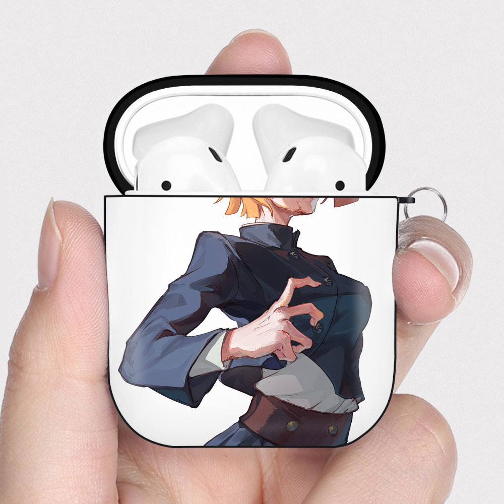 （画像用） 呪術廻戦 Jujutsu Kaisen AirPods 第2世代保護ケース ハードシェル ブラック 耐衝撃・防指紋・カラビナ付き