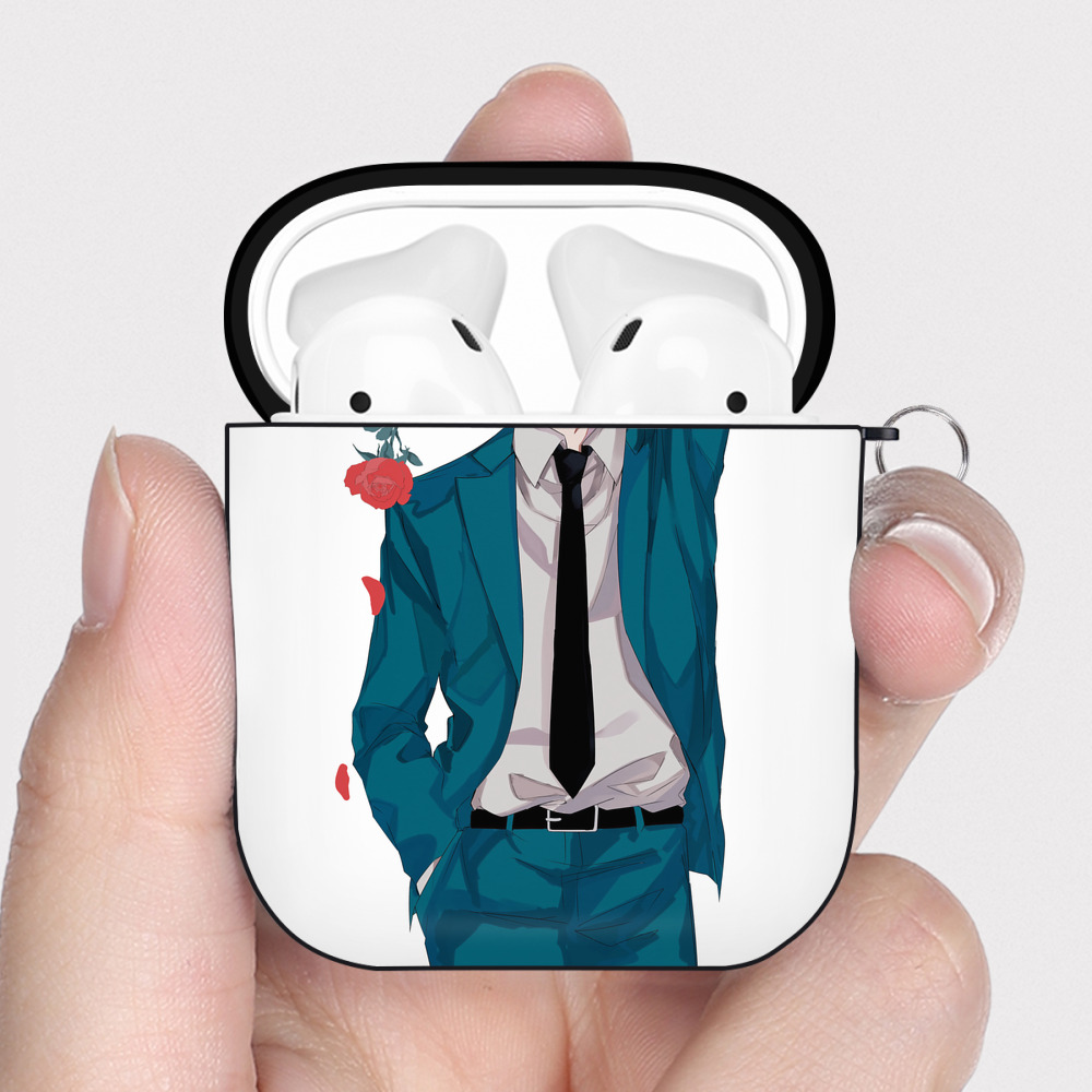 （画像用） 呪術廻戦 Jujutsu Kaisen AirPods 第2世代保護ケース ハードシェル ブラック 耐衝撃・防指紋・カラビナ付き