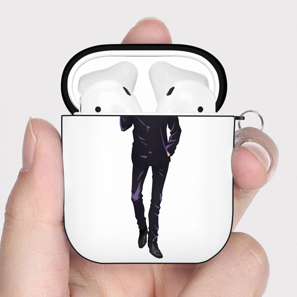 （画像用） 呪術廻戦 Jujutsu Kaisen AirPods 第2世代保護ケース ハードシェル ブラック 耐衝撃・防指紋・カラビナ付き