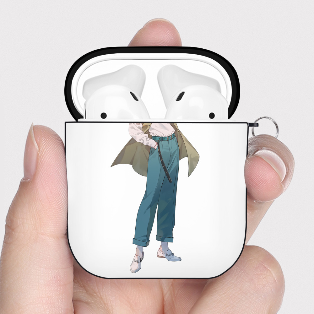 （画像用） 呪術廻戦 Jujutsu Kaisen AirPods 第2世代保護ケース ハードシェル ブラック 耐衝撃・防指紋・カラビナ付き