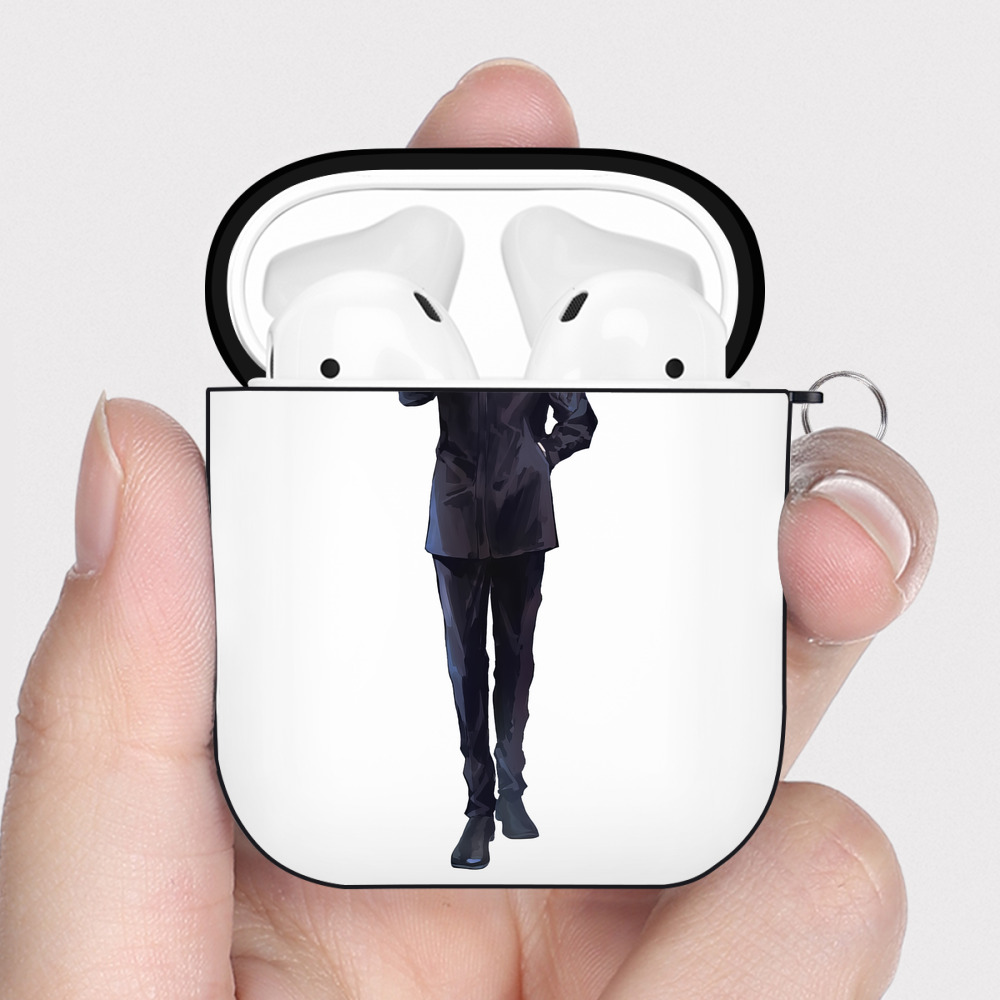 （画像用） 呪術廻戦 Jujutsu Kaisen AirPods 第2世代保護ケース ハードシェル ブラック 耐衝撃・防指紋・カラビナ付き