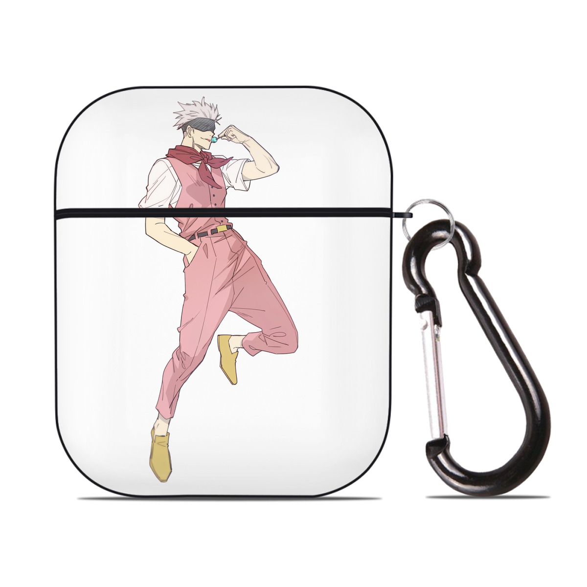 （画像用） 呪術廻戦 Jujutsu Kaisen AirPods 第2世代保護ケース ハードシェル ブラック 耐衝撃・防指紋・カラビナ付き