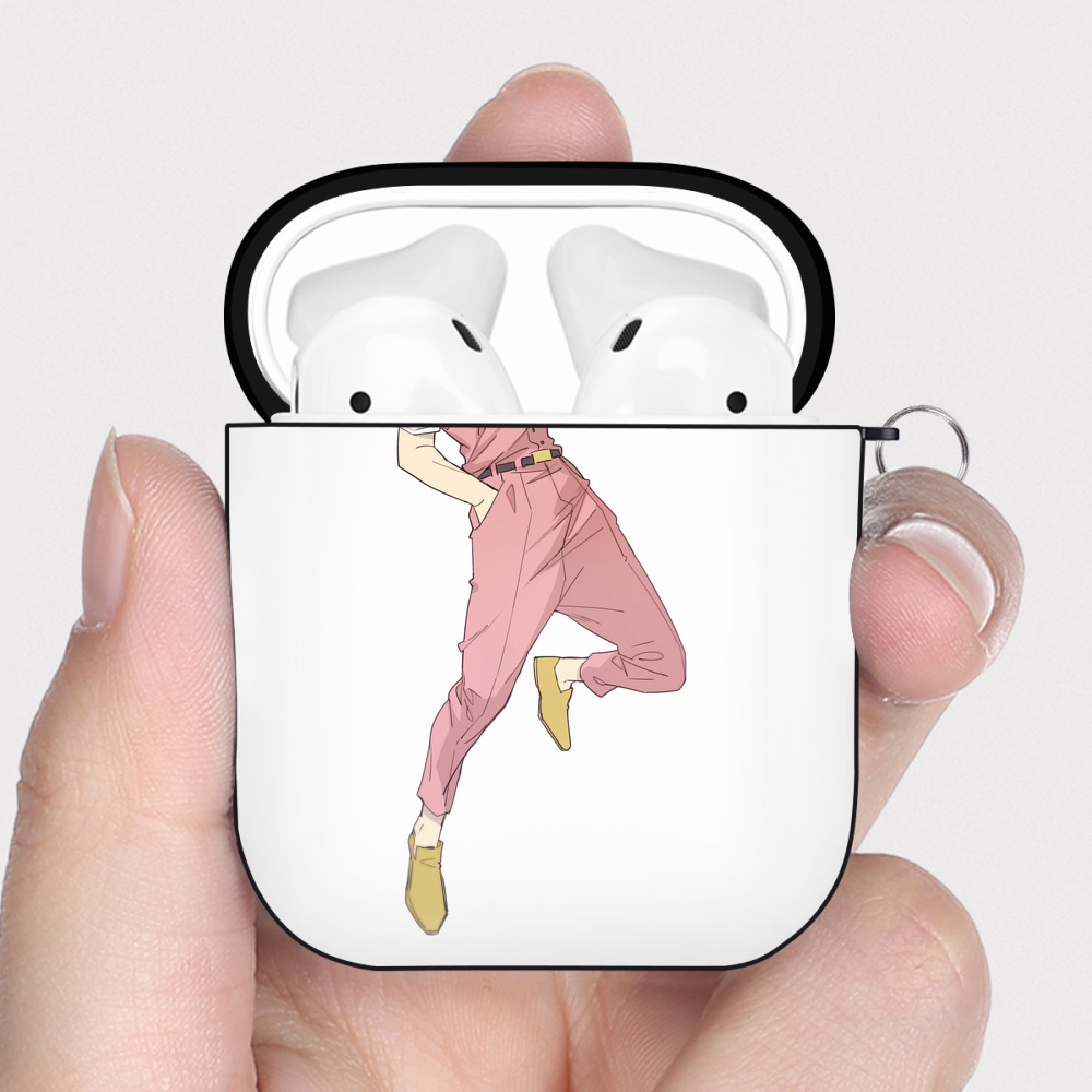 （画像用） 呪術廻戦 Jujutsu Kaisen AirPods 第2世代保護ケース ハードシェル ブラック 耐衝撃・防指紋・カラビナ付き