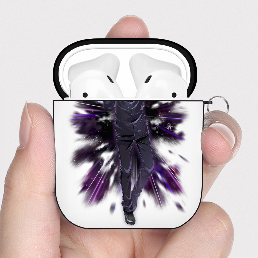 （画像用） 呪術廻戦 Jujutsu Kaisen AirPods 第2世代保護ケース ハードシェル ブラック 耐衝撃・防指紋・カラビナ付き