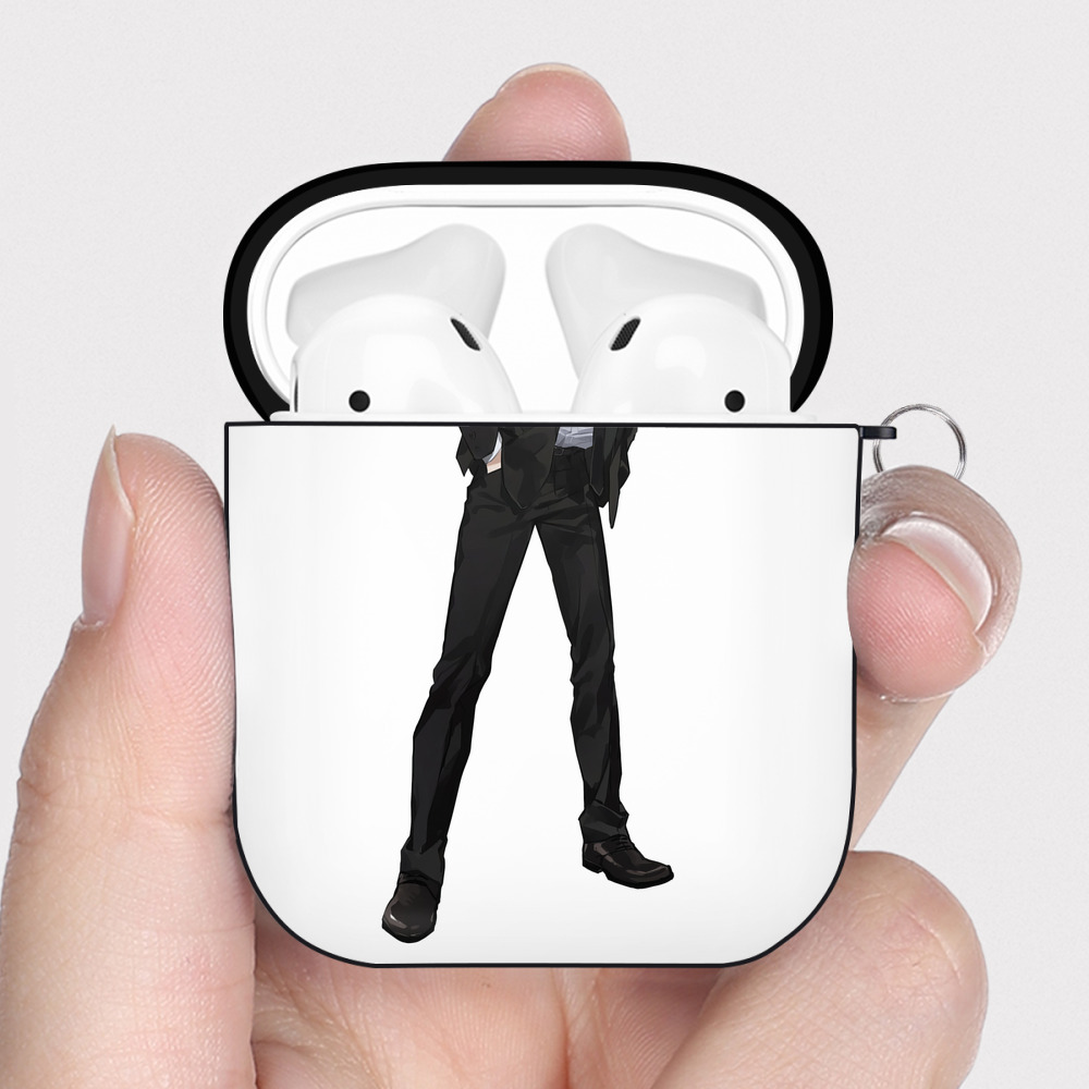 （画像用） 呪術廻戦 Jujutsu Kaisen AirPods 第2世代保護ケース ハードシェル ブラック 耐衝撃・防指紋・カラビナ付き