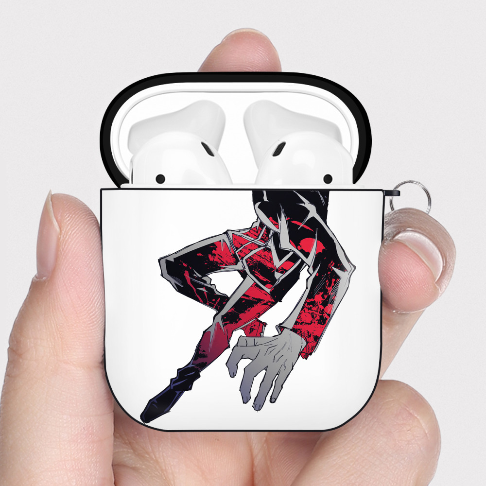 （画像用） 呪術廻戦 Jujutsu Kaisen AirPods 第2世代保護ケース ハードシェル ブラック 耐衝撃・防指紋・カラビナ付き