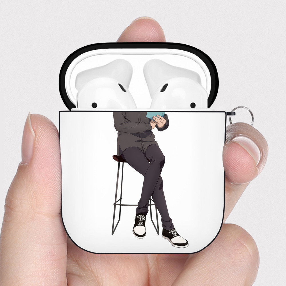 （画像用） 呪術廻戦 Jujutsu Kaisen AirPods 第2世代保護ケース ハードシェル ブラック 耐衝撃・防指紋・カラビナ付き
