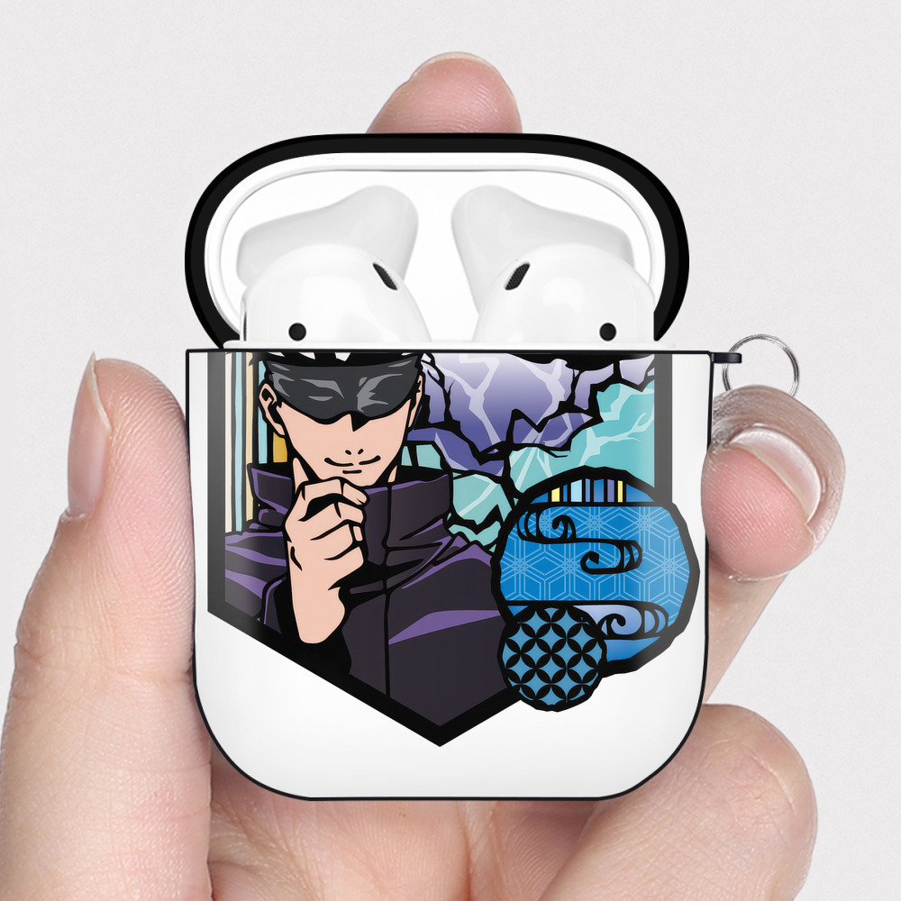 （画像用） 呪術廻戦 Jujutsu Kaisen AirPods 第2世代保護ケース ハードシェル ブラック 耐衝撃・防指紋・カラビナ付き