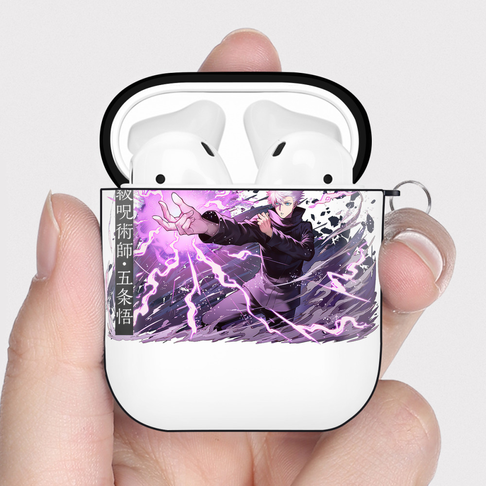（画像用） 呪術廻戦 Jujutsu Kaisen AirPods 第2世代保護ケース ハードシェル ブラック 耐衝撃・防指紋・カラビナ付き