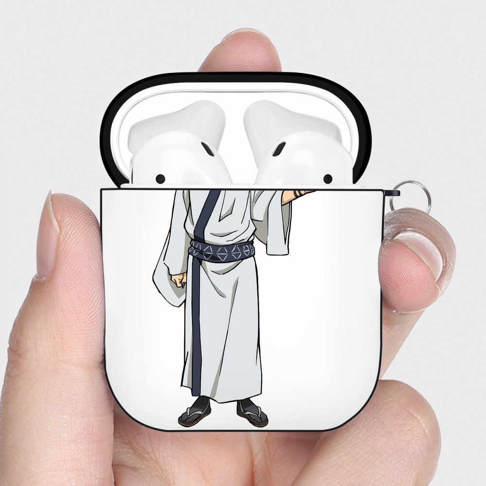（画像用） 呪術廻戦 Jujutsu Kaisen AirPods 第2世代保護ケース ハードシェル ブラック 耐衝撃・防指紋・カラビナ付き