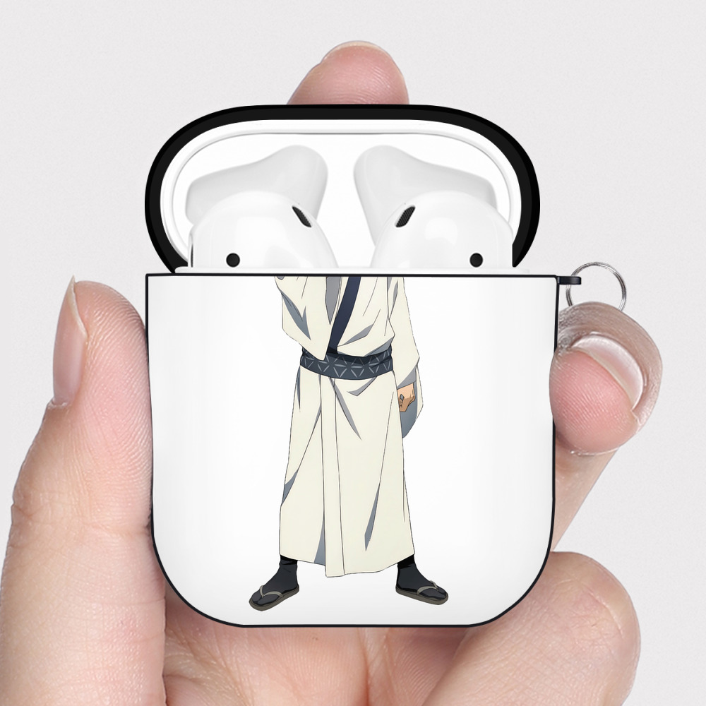 （画像用） 呪術廻戦 Jujutsu Kaisen AirPods 第2世代保護ケース ハードシェル ブラック 耐衝撃・防指紋・カラビナ付き