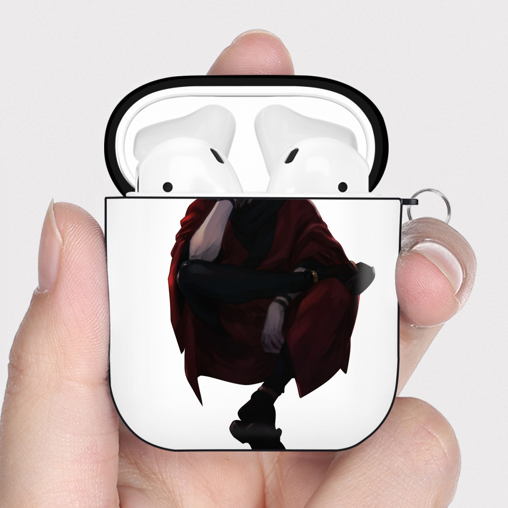 （画像用） 呪術廻戦 Jujutsu Kaisen AirPods 第2世代保護ケース ハードシェル ブラック 耐衝撃・防指紋・カラビナ付き