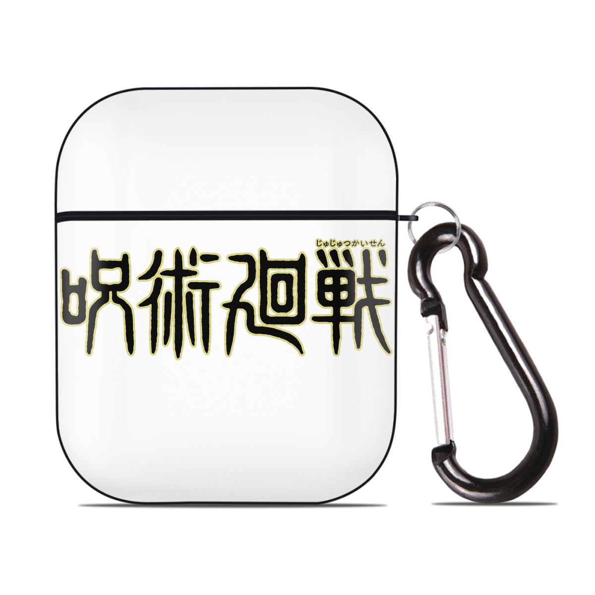 （画像用） 呪術廻戦 Jujutsu Kaisen AirPods 第2世代保護ケース ハードシェル ブラック 耐衝撃・防指紋・カラビナ付き