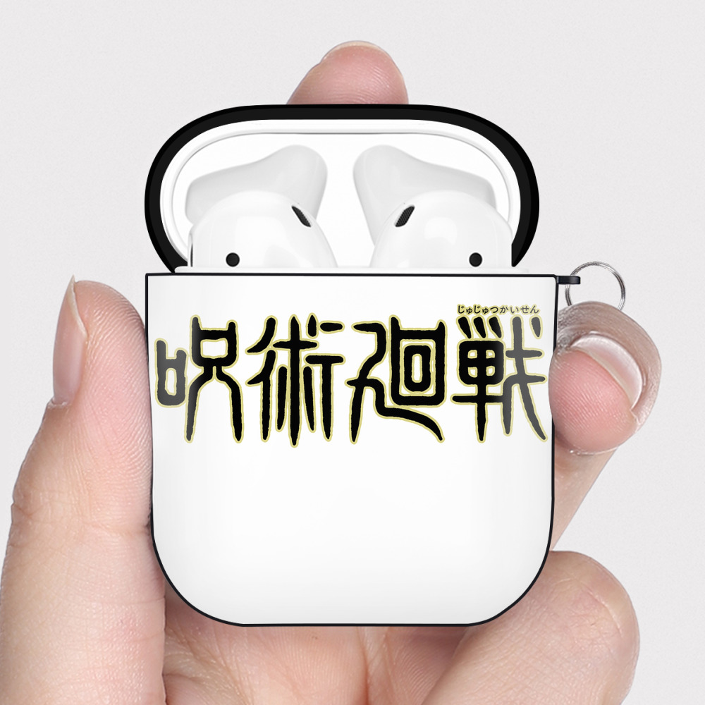 （画像用） 呪術廻戦 Jujutsu Kaisen AirPods 第2世代保護ケース ハードシェル ブラック 耐衝撃・防指紋・カラビナ付き