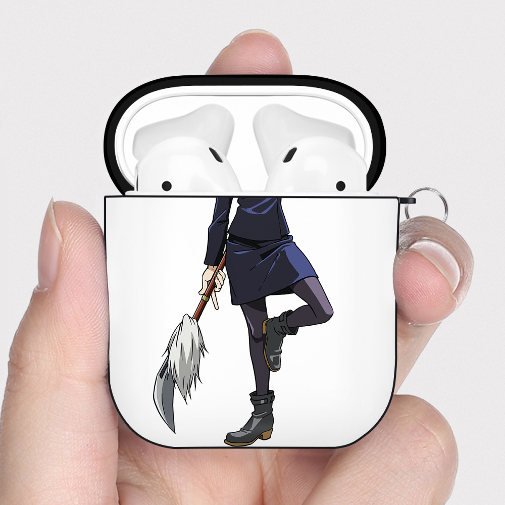 （画像用） 呪術廻戦 Jujutsu Kaisen AirPods 第2世代保護ケース ハードシェル ブラック 耐衝撃・防指紋・カラビナ付き