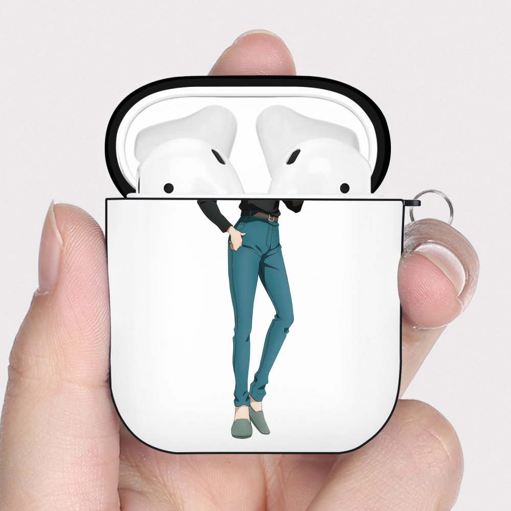 （画像用） 呪術廻戦 Jujutsu Kaisen AirPods 第2世代保護ケース ハードシェル ブラック 耐衝撃・防指紋・カラビナ付き