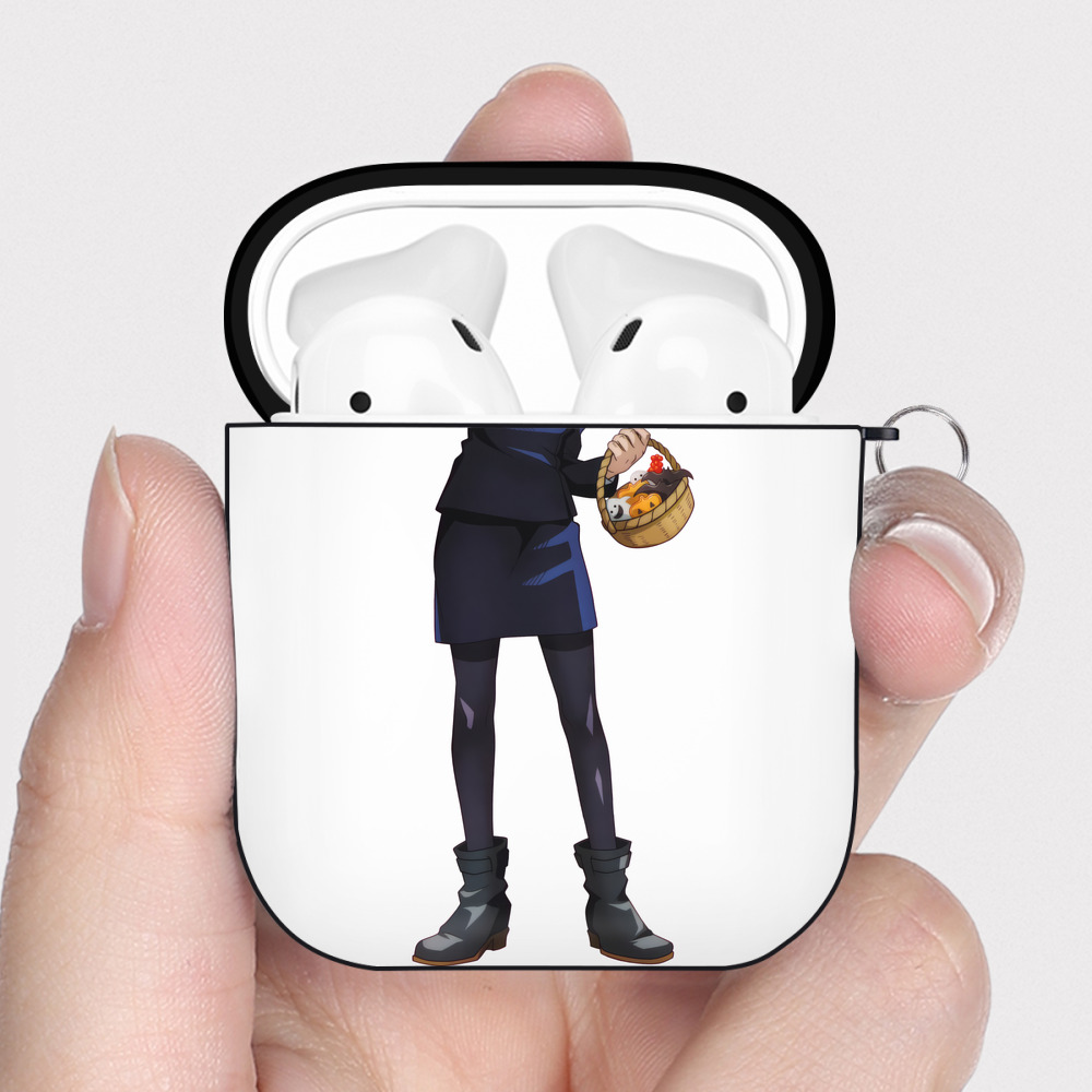 （画像用） 呪術廻戦 Jujutsu Kaisen AirPods 第2世代保護ケース ハードシェル ブラック 耐衝撃・防指紋・カラビナ付き