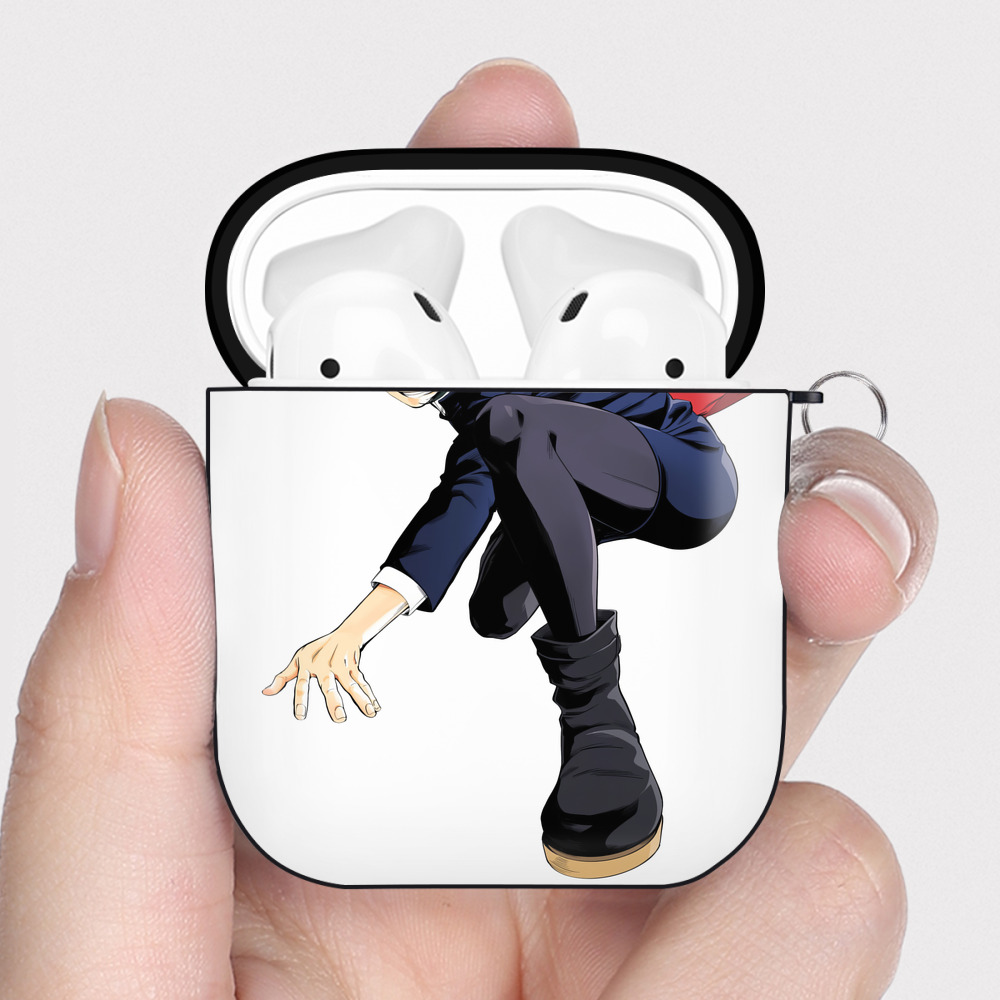 （画像用） 呪術廻戦 Jujutsu Kaisen AirPods 第2世代保護ケース ハードシェル ブラック 耐衝撃・防指紋・カラビナ付き