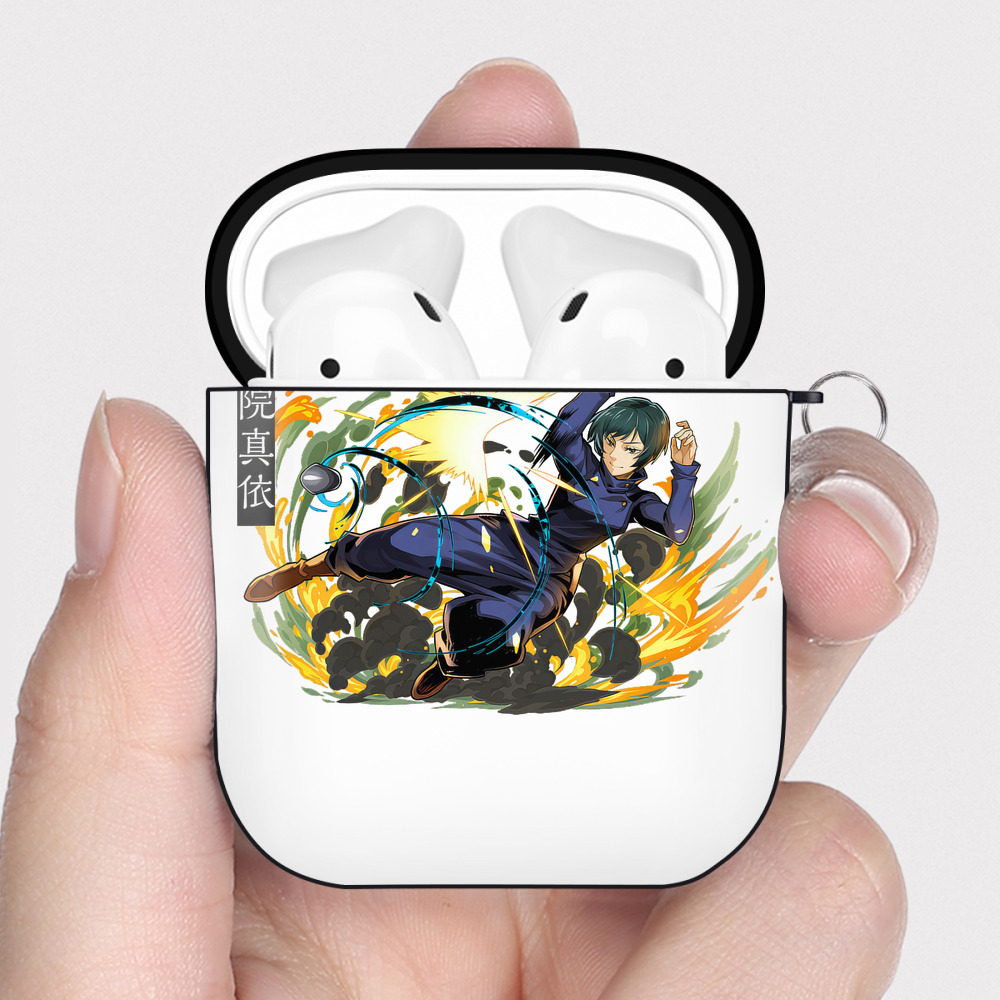 （画像用） 呪術廻戦 Jujutsu Kaisen AirPods 第2世代保護ケース ハードシェル ブラック 耐衝撃・防指紋・カラビナ付き