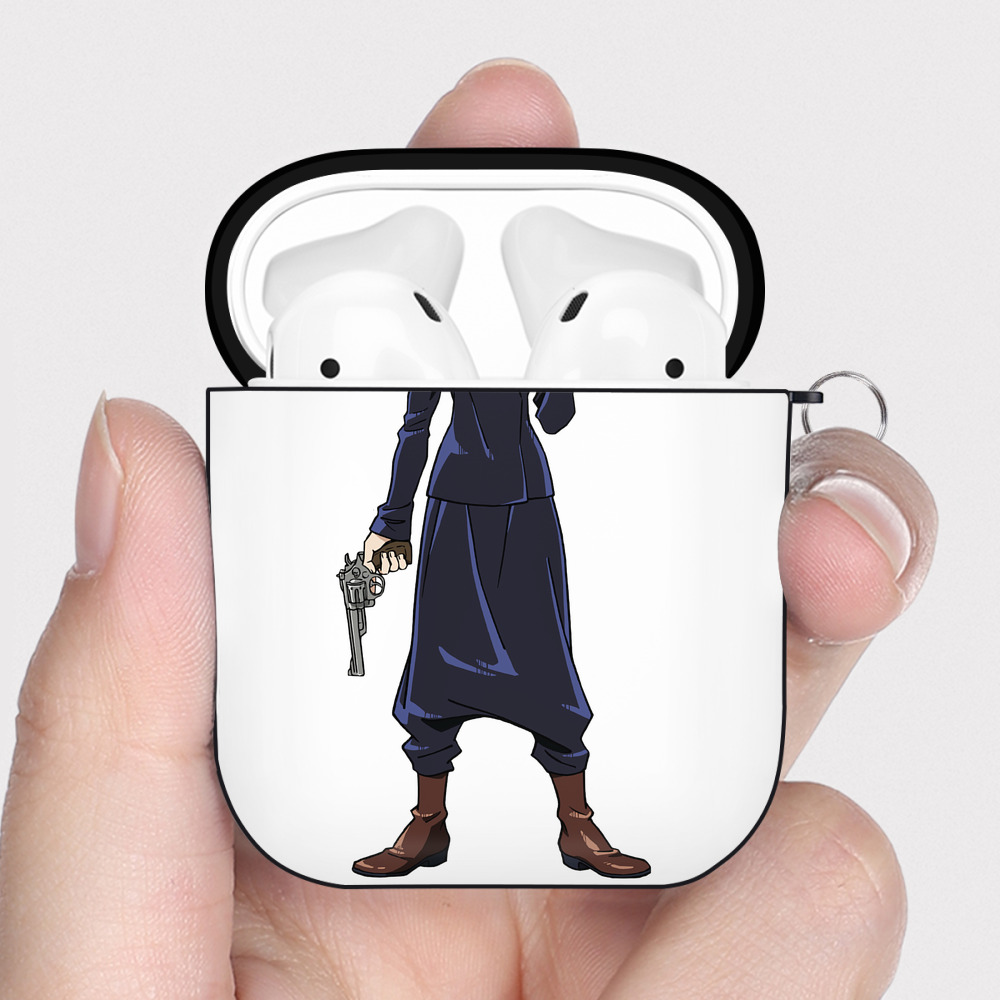 （画像用） 呪術廻戦 Jujutsu Kaisen AirPods 第2世代保護ケース ハードシェル ブラック 耐衝撃・防指紋・カラビナ付き
