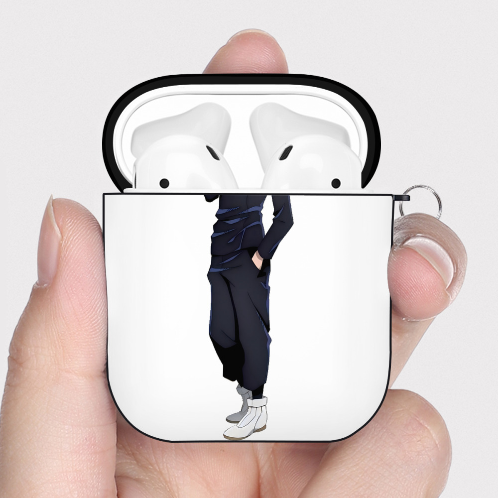 （画像用） 呪術廻戦 Jujutsu Kaisen AirPods 第2世代保護ケース ハードシェル ブラック 耐衝撃・防指紋・カラビナ付き